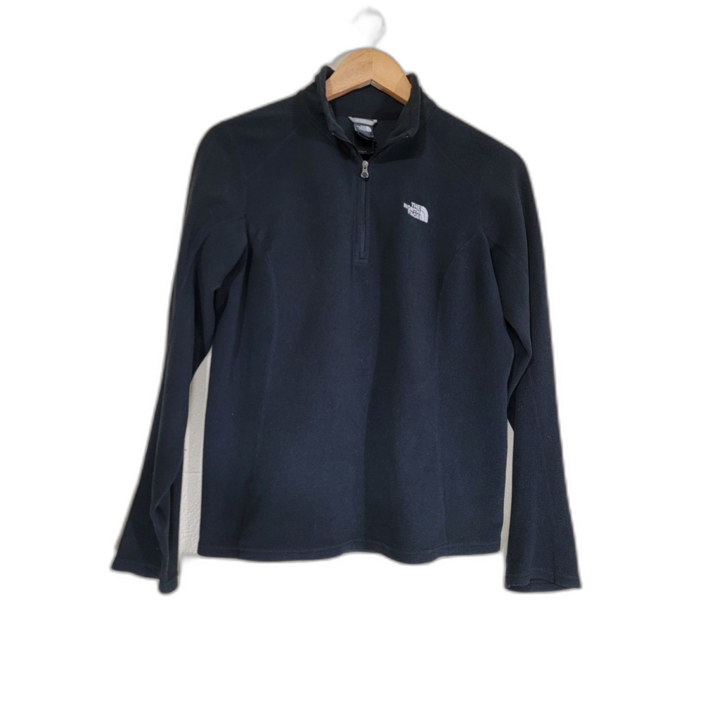 Women's North Face Black 1/4 Zip Sweatshirt - Medium